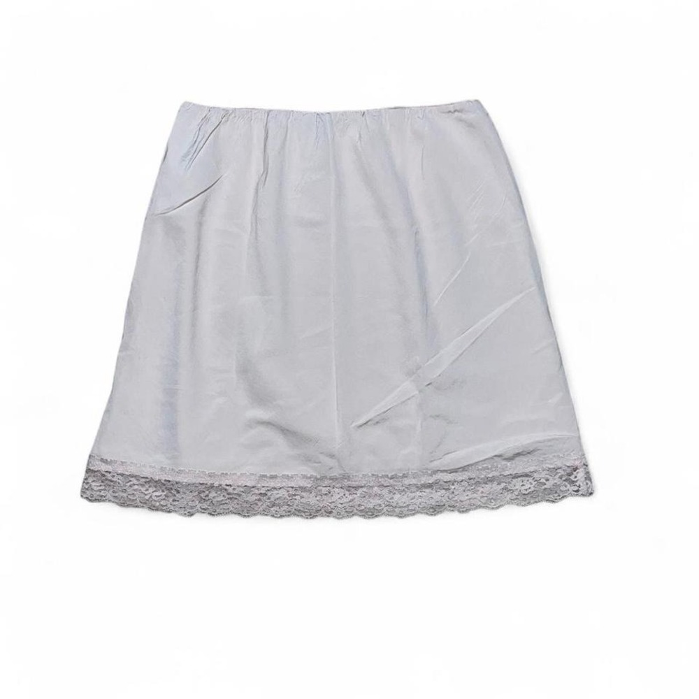 American Eagle Satin Lace Trim Slip Skirt NWT Side Zip | Medium | Minimalist - Picture 6 of 6